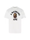 Bape White College T-shirt In White