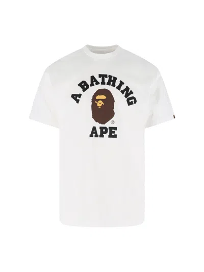 Bape Men's Graphic T-shirt - Standard Fit In White