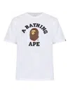 Bape White College T-shirt In White