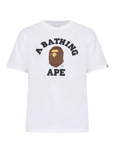 Bape Men's Graphic T-shirt - Standard Fit In White