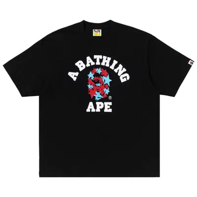 Pre-owned Bape Metallic Sta College Relaxed Fit Tee 'black' | Men's Size L