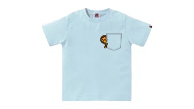 Pre-owned Bape Milo Fake Pocket Tee Shirt In Sax