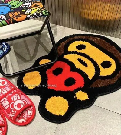 Pre-owned Bape Milo Heart Rug In Black