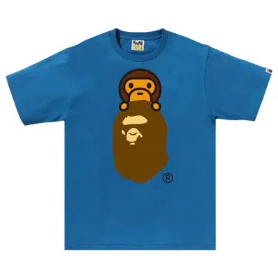 Pre-owned Bape Milo On Ape Head Tee 'blue'