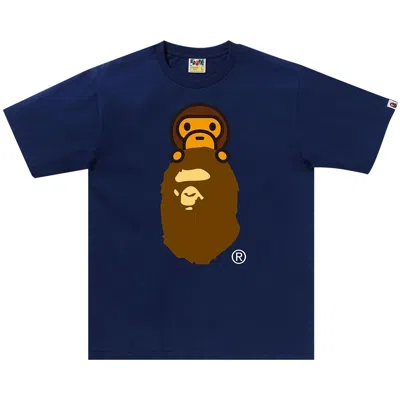 Pre-owned Bape Milo On Ape Head Tee 'navy' | Blue | Men's Size S