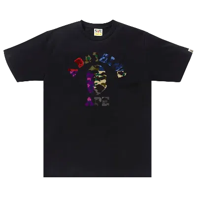 Pre-owned Bape Mix Camo College Tee 'black'