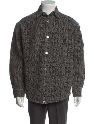 Pre-owned Bape Monogram Pattern Long Sleeve Shirt W/ Tags In Gray