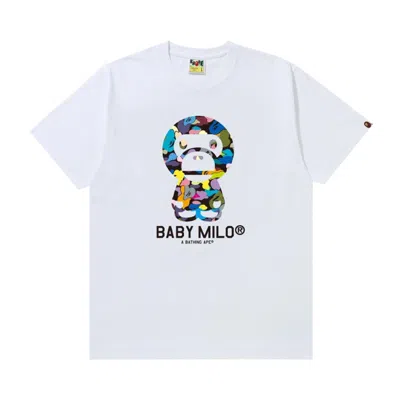 Pre-owned Bape Multi Camo Baby Milo Tee 'white' | Multi-color | Men's Size Xxl