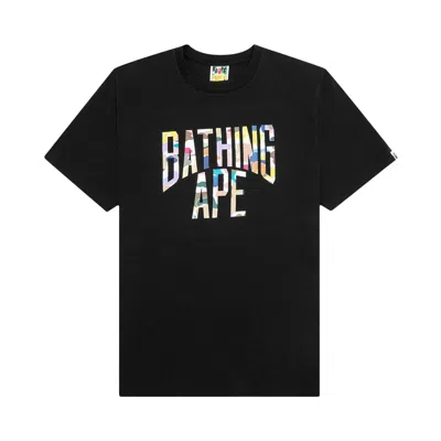 Pre-owned Bape Multi Camo Nyc Logo Tee 'black' | Men's Size S
