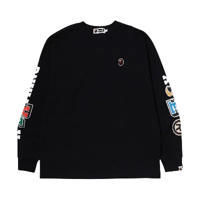 Pre-owned Bape Multi Fonts Relaxed Fit Heavy Weight Long-sleeve Tee 'black'