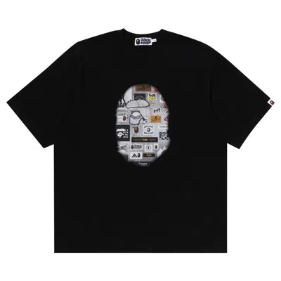 Pre-owned Bape Multi Logo Big Ape Head Relaxed Fit Tee 'black'