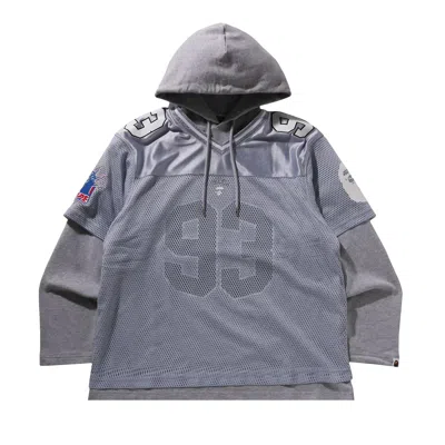 Pre-owned Bape Multi Logo Layered Sleeves Relaxed Fit Football Jersey 'silver'