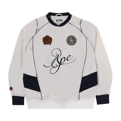 Pre-owned Bape Multi Logo Relaxed Fit Pullover 'white' | Men's Size Xl