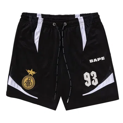 Pre-owned Bape Multi Logo Relaxed Fit Soccer Shorts 'black'