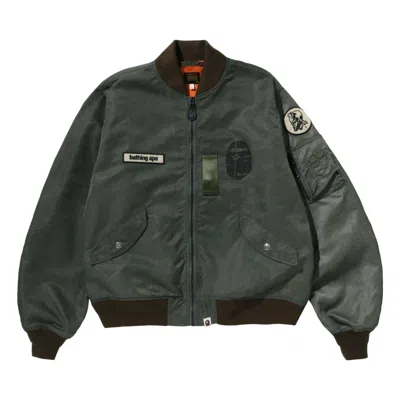 Pre-owned Bape Multi Patch Bomber Jacket 'olive Drab' | Green | Men's Size Xl