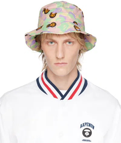 Bape Multicolor Baby Milo Bucket Hat In Ivt