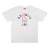 BAPE MULTICOLORED AND WHITE ABC RAINBOW T-SHIRT