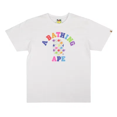 Bape Multicolored And White Abc Rainbow T-shirt