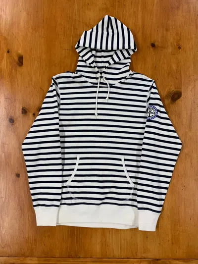 Pre-owned Bape Naval Striped Hooded Sweatshirt