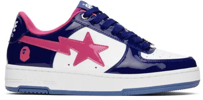 Bape Navy & Pink  Sta #1 Sneakers In Blue