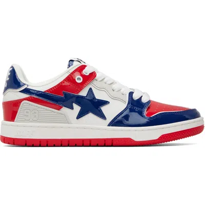 Bape Navy & Red Sk8 Sta #2 Sneakers In Red 106902003