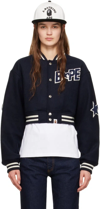 Bape Navy  Sta Bomber Jacket