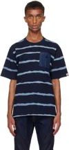 Bape Navy Discharge Print Relaxed Fit T-shirt In Indigo