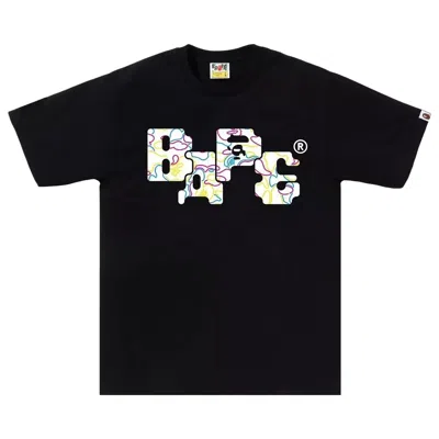 Pre-owned Bape Neon Camo 8bit Logo Tee 'black' | Men's Size Xxl