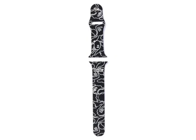 Pre-owned Bape Neon Camo Apple Watch Band (41/45mm) In Black