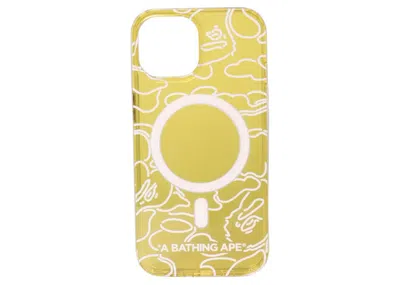 Pre-owned Bape Neon Camo Iphone 15 Case In Clear Orange