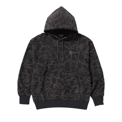 Pre-owned Bape Neon Camo Jacquard Relaxed Fit Pullover Hoodie 'black'