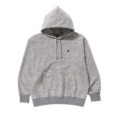 Pre-owned Bape Neon Camo Jacquard Relaxed Fit Pullover Hoodie 'ivory' In Cream