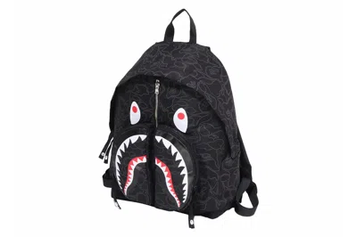 Pre-owned Bape Neon Camo Shark Day Pack Backpack Black
