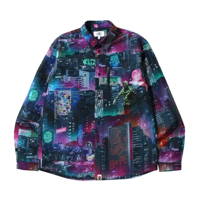 Pre-owned Bape Neon Tokyo Shirt 'black' | Men's Size S