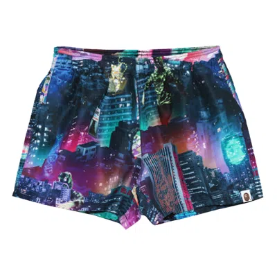 Pre-owned Bape Neon Tokyo Track Shorts 'black' | Men's Size S