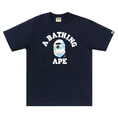 Pre-owned Bape New Multi Camo College Tee 'blue' | Men's Size M