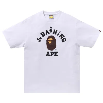 Pre-owned Bape Ninja College Tee 'white'