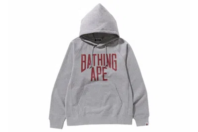 Pre-owned Bape Nyc Logo Pullover Hoodie Gray