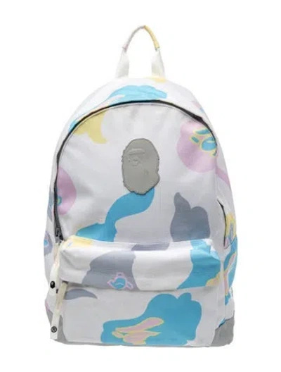 Pre-owned Bape Nylon Backpack In White