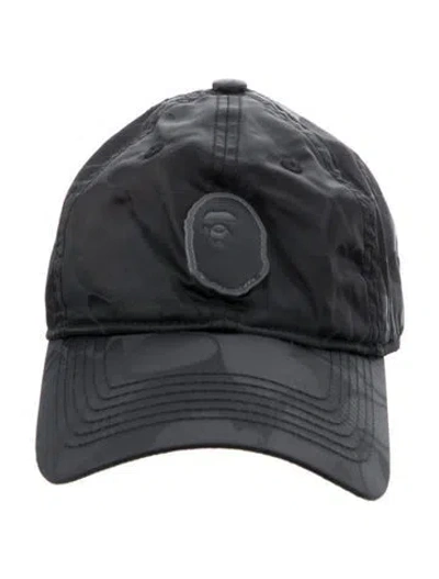 Pre-owned Bape Nylon Camo Baseball Hat In Black