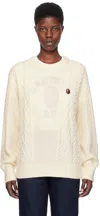 Bape Off-white Ape Head One Point Sweater In White