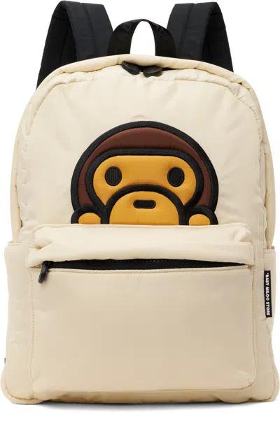 Bape Off-white Baby Milo Medium Backpack In Gold