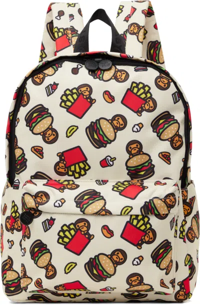 Bape Off-white Milo Medium Backpack In Ivp