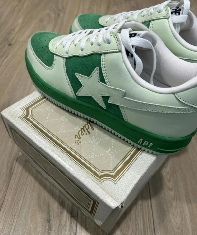 Pre-owned Bape Og 2004 A Bathing Ape Green Suede Sta Shoes