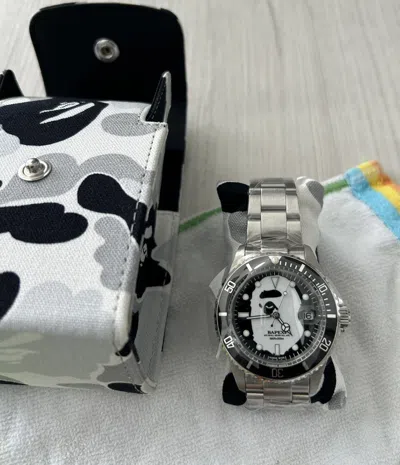 Pre-owned Bape Og A Bathing Ape Big Face Silver X In Gray
