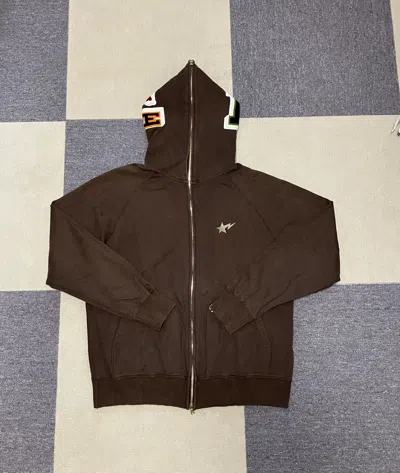 Pre-owned Bape Og  Brown Multi Patch Full Zip Hoodie