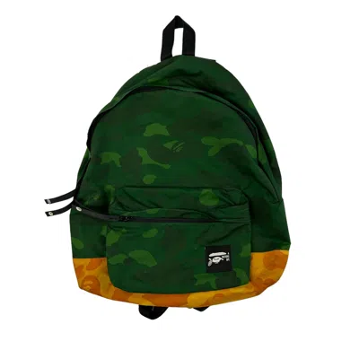 Pre-owned Bape Og  Green / Yellow Camo Backpack In Green Camo