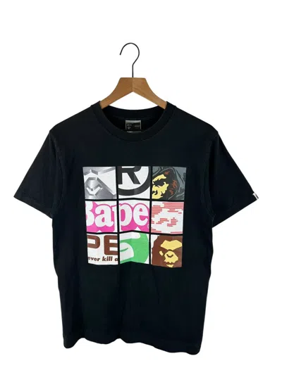Pre-owned Bape Og  Multi Logo Print T-shirt In Black