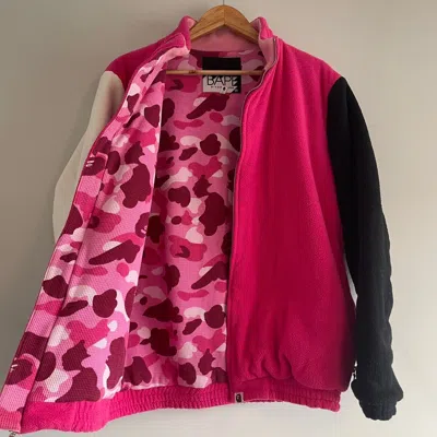 Pre-owned Bape Og  Pink Camo Thermal Fleece Jacket