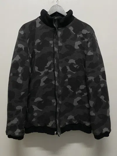 Pre-owned Bape Og Nigo  Fleece Thermal Line Jacket In Black
